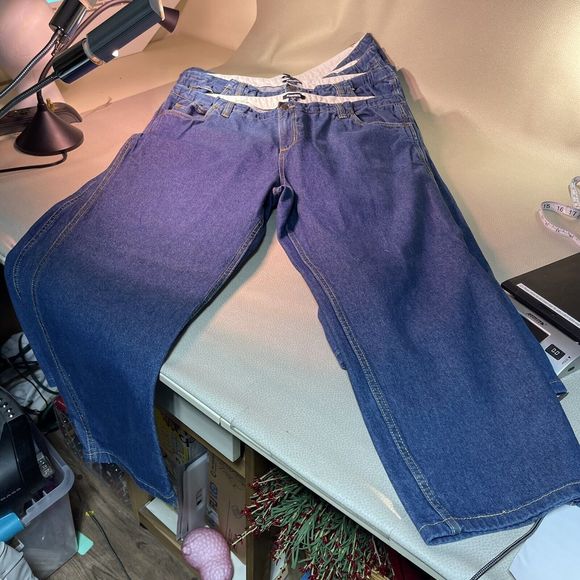 4 Pair KingSize Big Mens Jeans 44 x 27 (Hemmed) Elastic Insert Waist Blue Denim - Picture 15 of 16